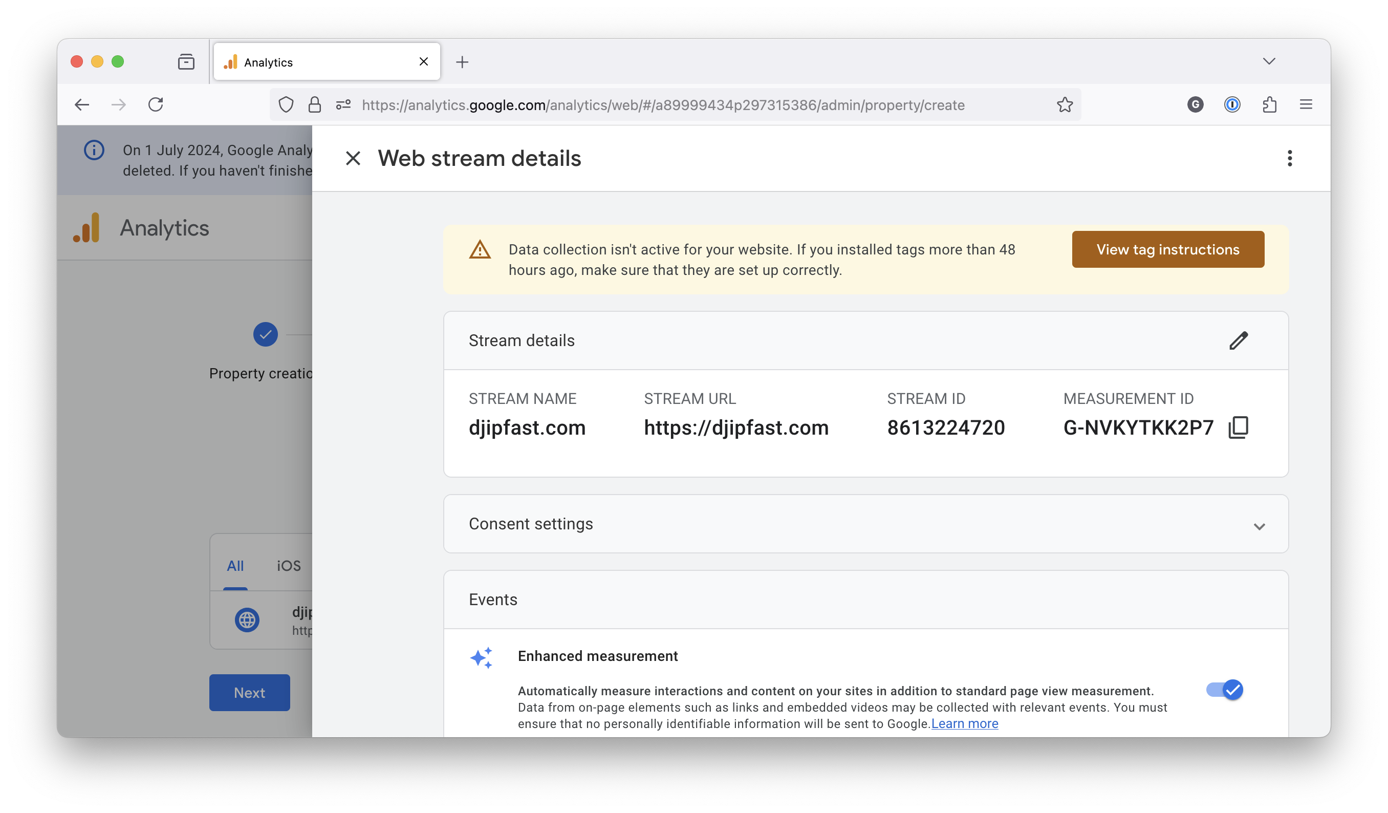 Google Analytics Measurement ID